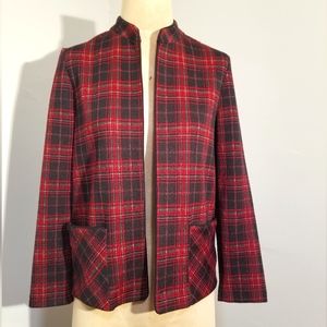 VINTAGE FIRE ISLANDER BLAZER PLAID JACKET COAT SIZE 8 PETITE RETRO USA OLD MONEY